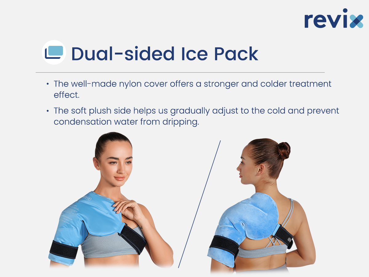 REVIX Shoulder Ice Pack Wrap for Rotator Cuff, Reusable Gel Cold Pack