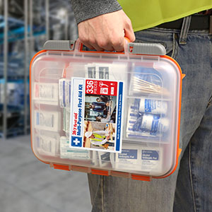 24/7 First Aid OSHA Compliant First aid Kit, All-Purpose 100-Person Emergency First Aid Kit for Business, Home, and Car in Plastic Case with Easy-Slide Latches, 336 Pieces