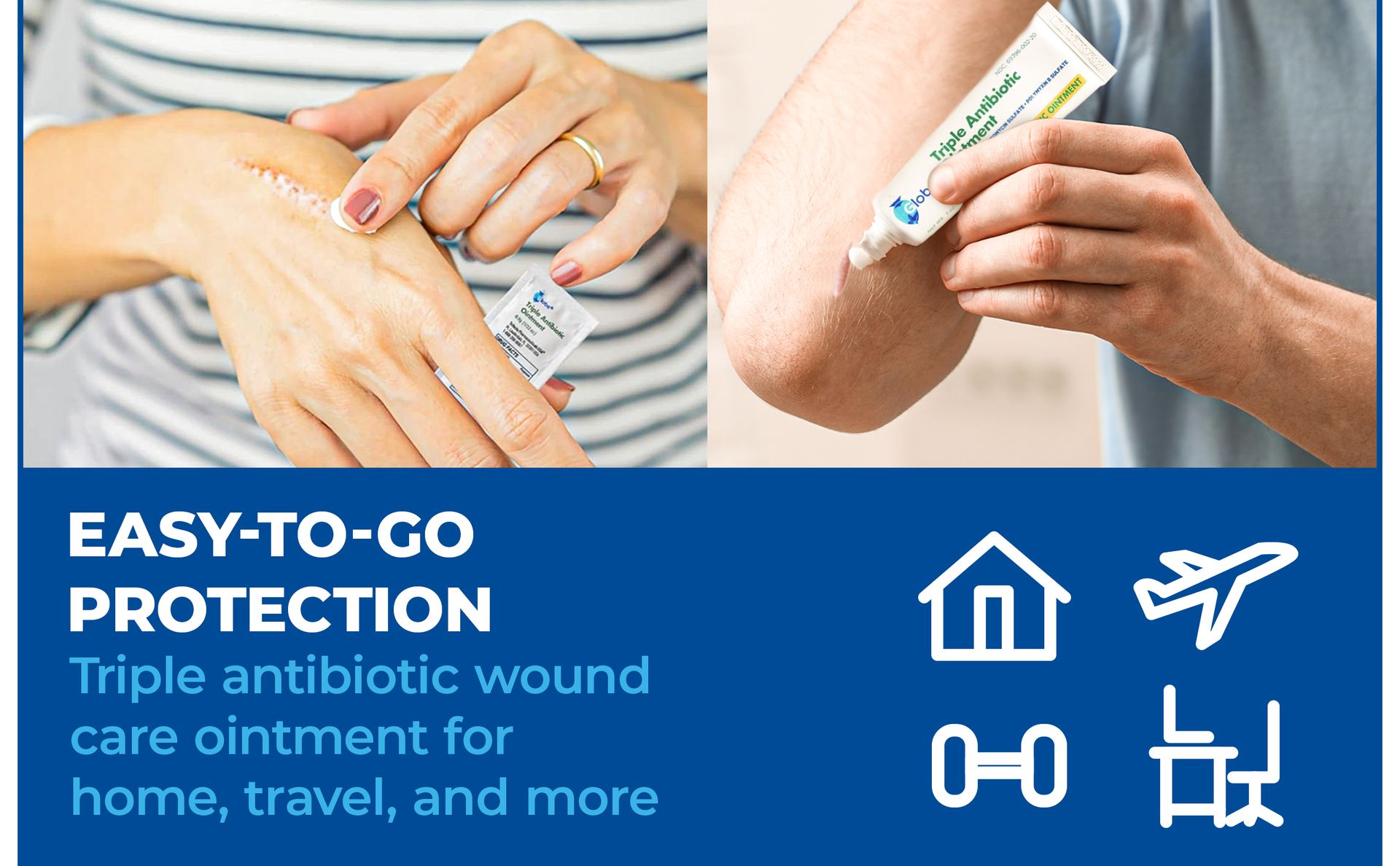 Globe Triple Antibiotic Ointment 0.9g Packets, First Aid 144-Count