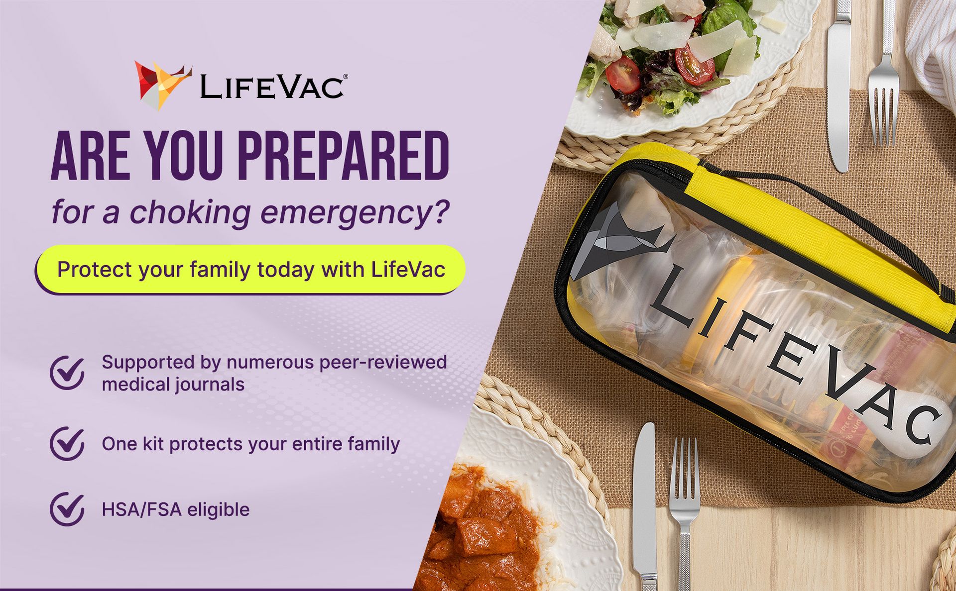 LifeVac Home & Yellow Travel Combo Kit - Portable Suction Rescue Device, First Aid Kit for Kids and Adults, Portable Airway Suction Device for Children and Adults