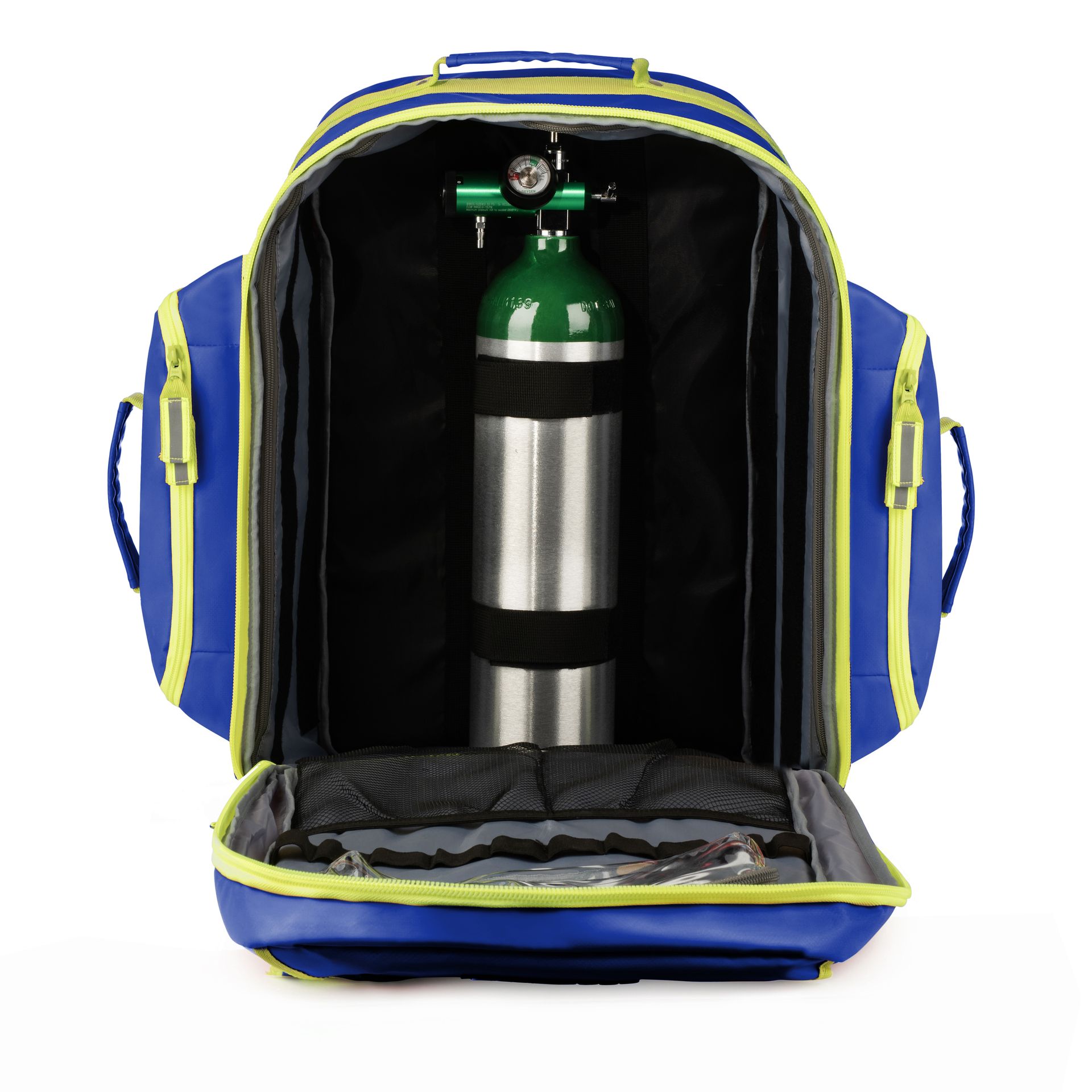 Scherber Fully-Stocked Premium First Responder Backpack | EMT/EMS Medic Trauma, Bleeding & Oxygen Medical Kit | CAT Tourniquet, QuikClot 4x4, HyFin Chest Seal & 250+ First Aid Supplies - Blue
