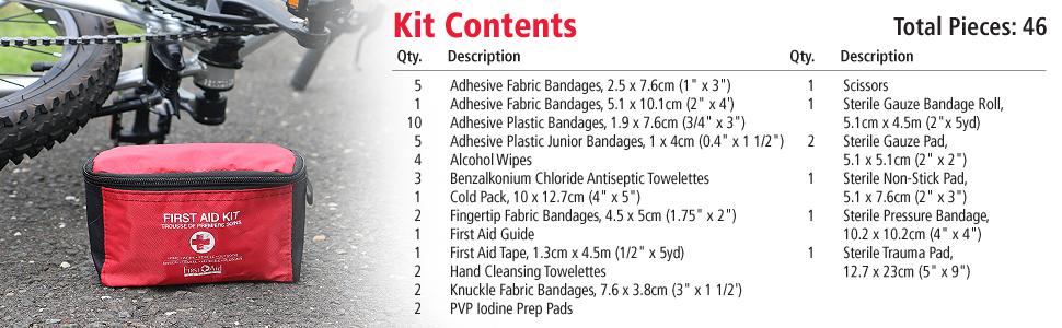 First Aid Central AZ-COMFAK Compact Emergency First Aid Kit For Home, Travel, and Work, 46 Pieces