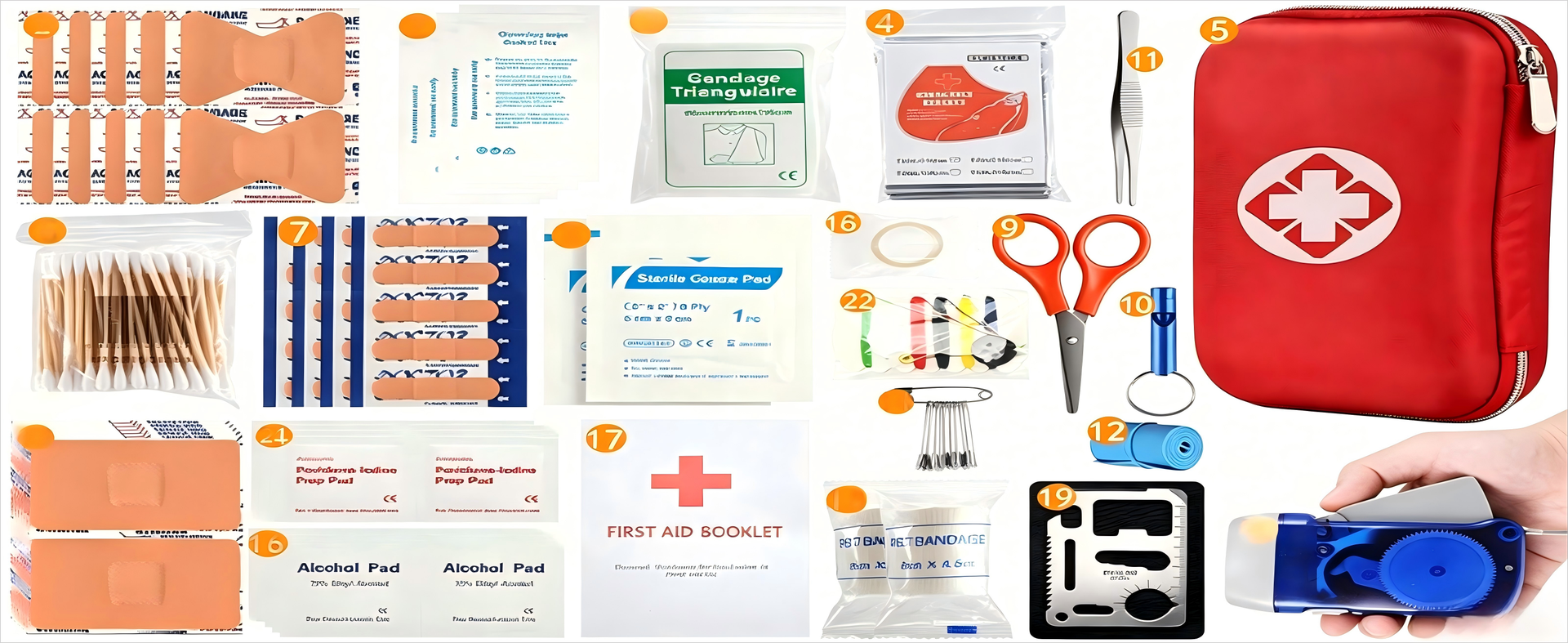 210Pcs Portable First Aid Kit Emergency Supplies for Family Daily Care