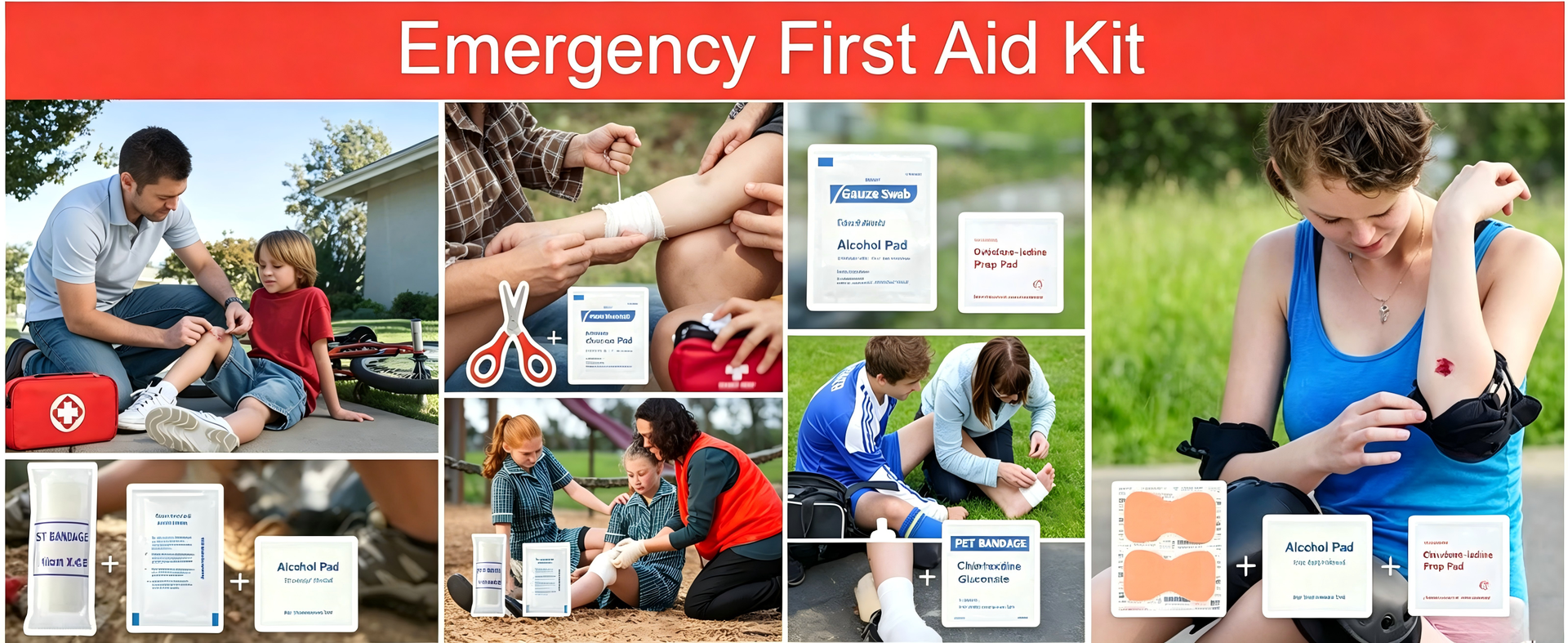 210Pcs Portable First Aid Kit Emergency Supplies for Family Daily Care