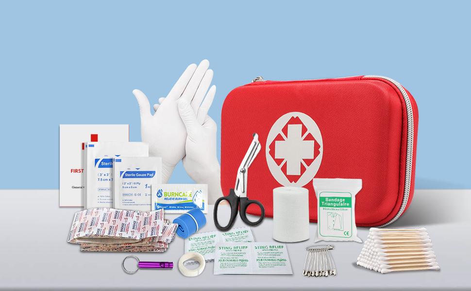 Dreamy Cubby Mini First Aid Kit - 110 Piece Small Waterproof Hard Shell Medical Kit for Car, Home, Office, Travel, Camping, Sports, Outdoor, School - Emergency First Aid Supplies and Survival Kit.