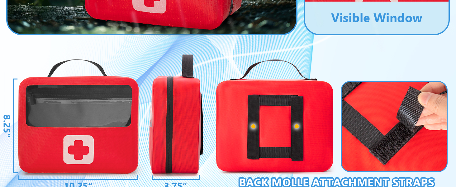 Marscamd Waterproof Empty First Aid Bag with a Detachable Panel
