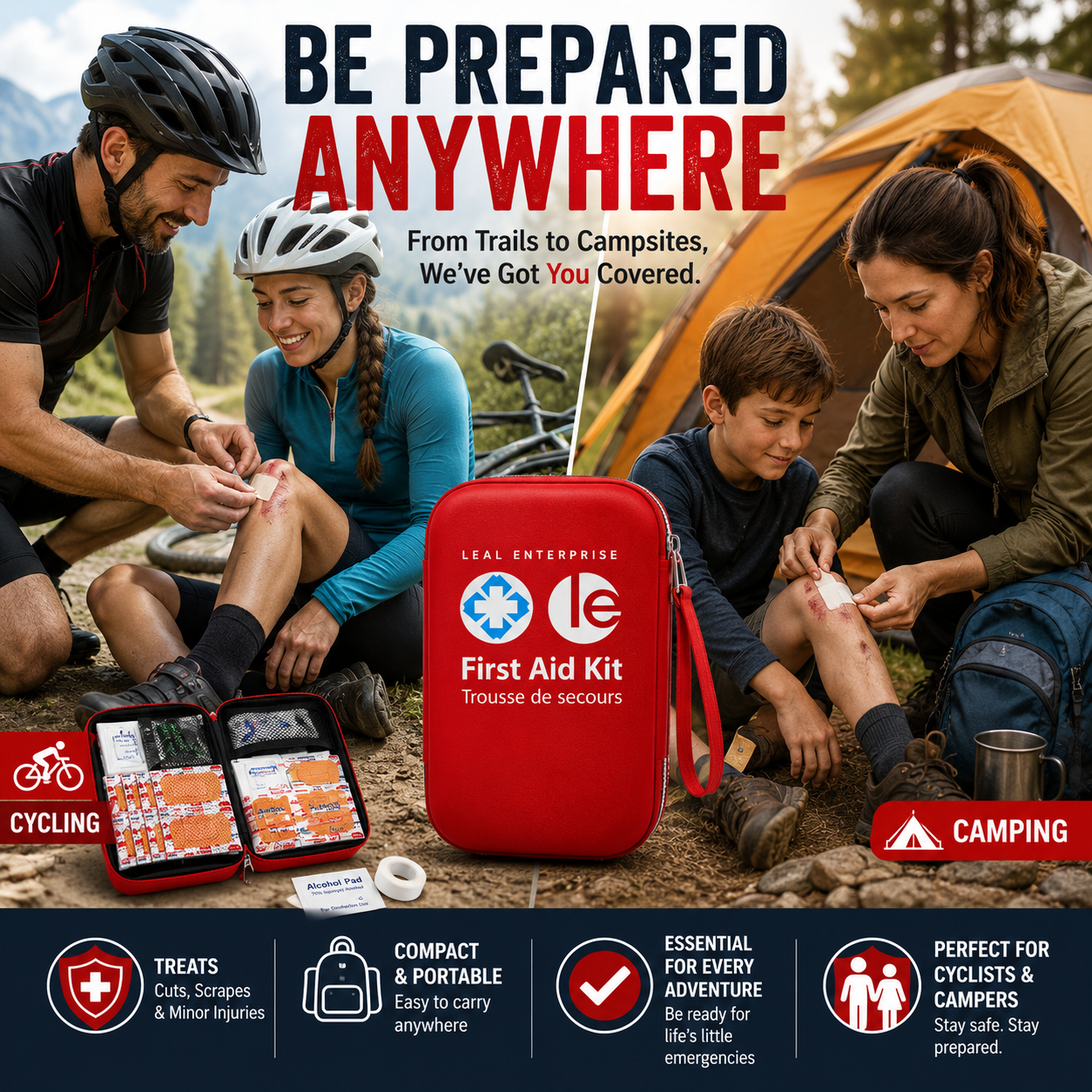 LEAL 301 Piece First Aid Kit & Survival Kit Camping, car, home, emergency