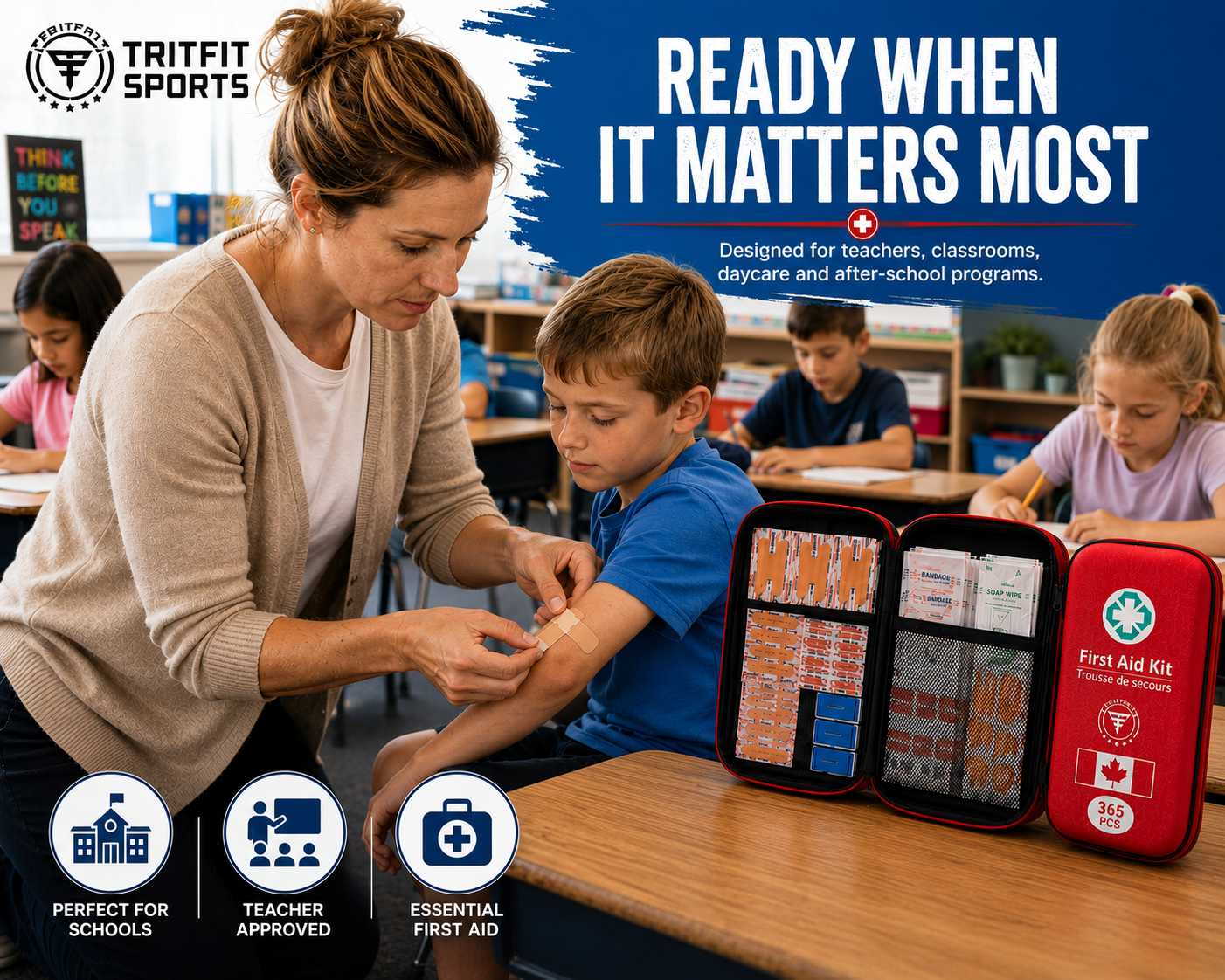 TF-3 Max by TRITFIT SPORTS - 365 PCS First Aid Kit & survival kit with Essential Supplies. First aid kit for car, First aid kit for Home, Boat, Car, Camping, Emergency kit, first aid kits, first aid.
