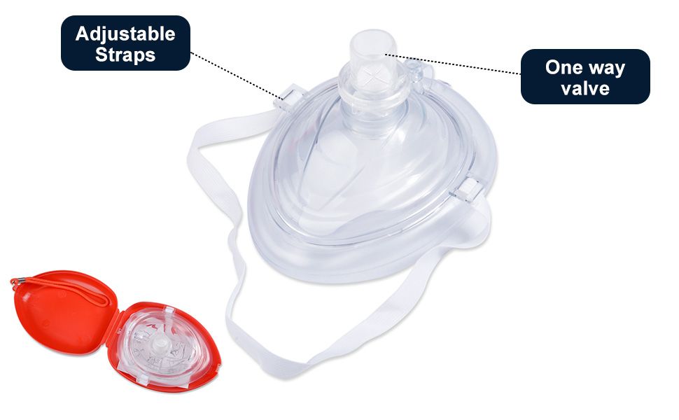 CPR Mask Portable Emergency Kit With Red Hard Case For First aid training CPR Classs and Emergency First Aid,Pack of 2