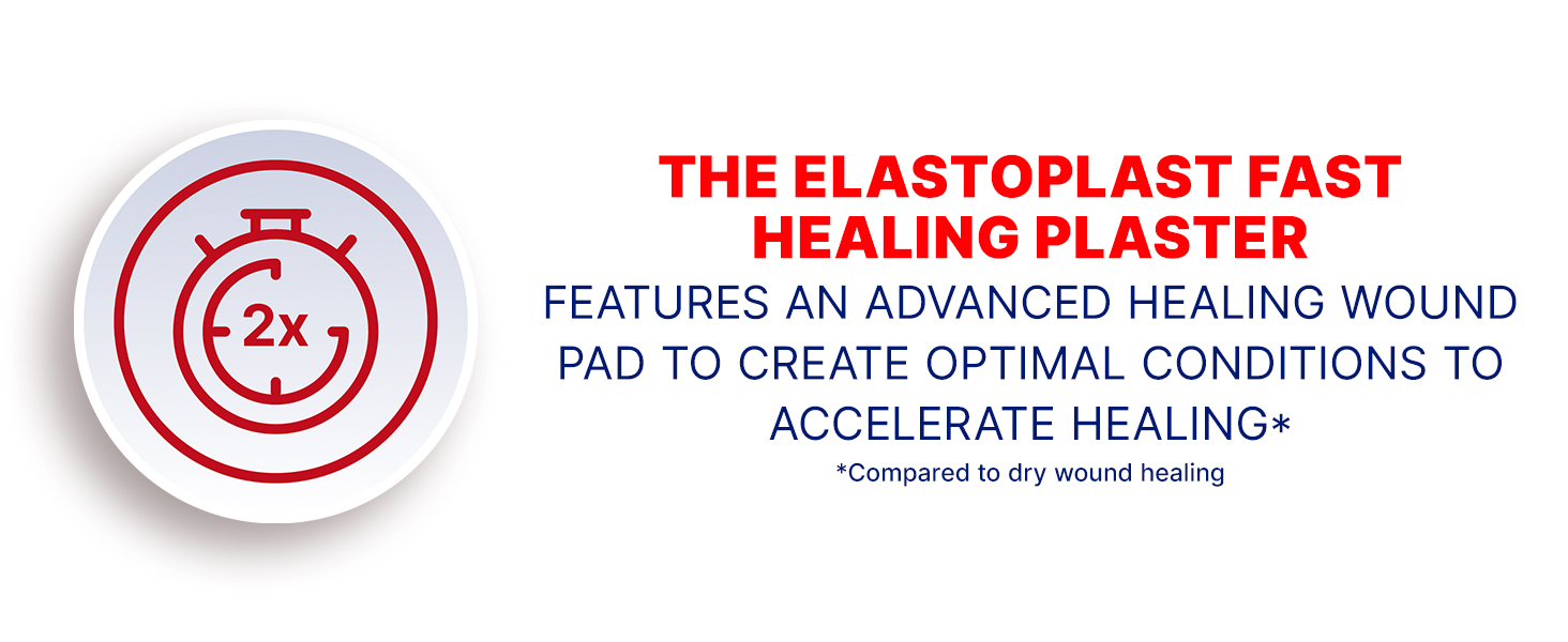 Elastoplast Waterproof XL Fast Healing Wound Dressings 6.5cm x 4.3cm (16 Pack) | Reduces Risk of Scarring | Extra Strong Adhesion | Waterproof Plaster | Protects Wounds from Dirt & Bacteria