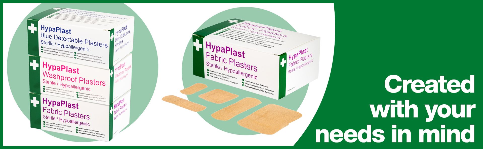 Safety First Aid HypaPlast Pack of 100 Assorted Washproof Plasters