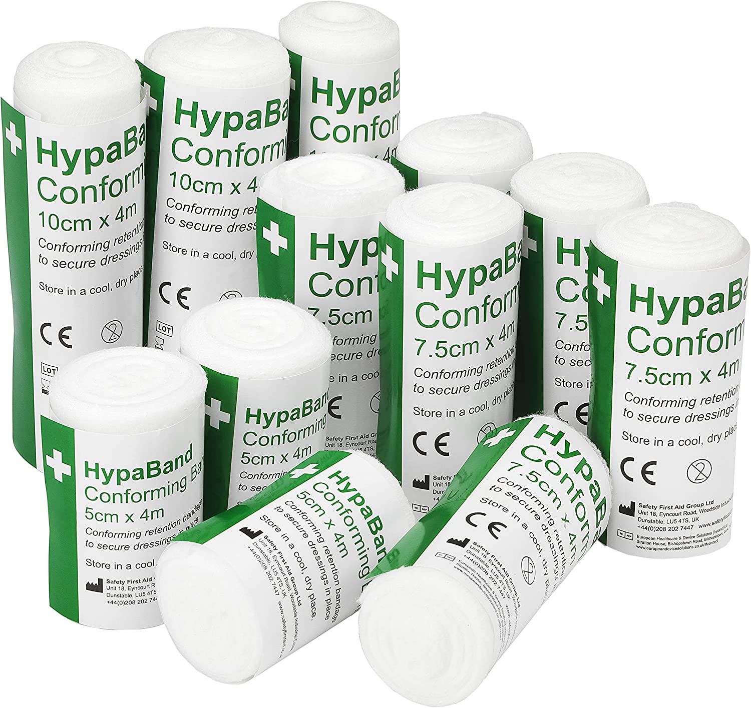 Safety First Aid HypaBand Conforming Bandages, 5cm x 4m, Pack of 6