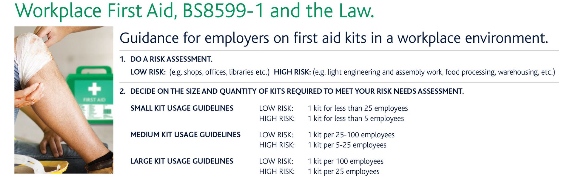 Lewis-Plast Small Premium BS8599-1 Compliant (Low Risk High Risk) First Aid Kit - First Aid Kit For Injuries