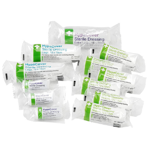 Safety First Aid HypaCover Pack of 6 Dressing Bandages, 12cm x 12cm