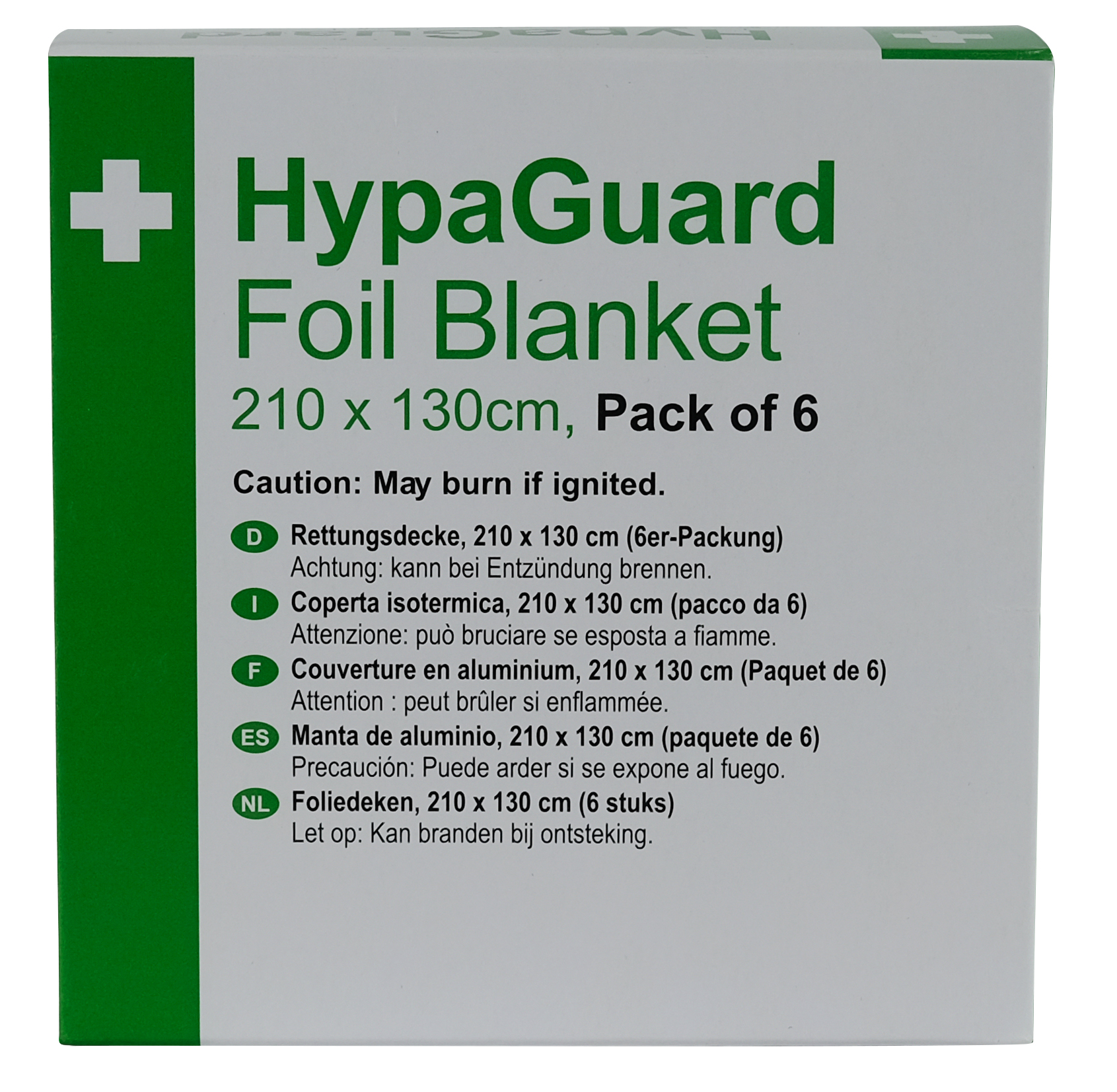Safety First Aid HypaGuard Pack of 6 Foil Survival Blankets