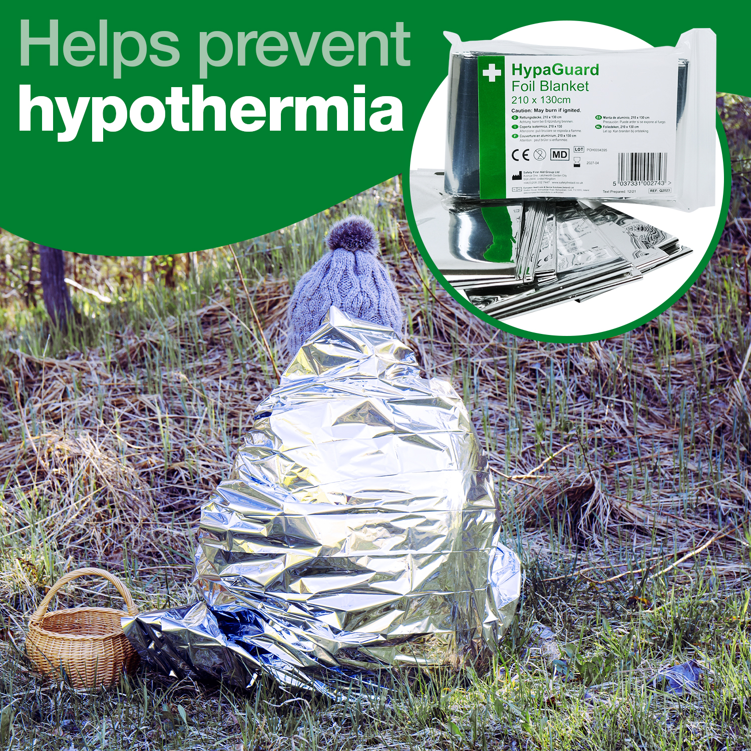 Safety First Aid HypaGuard Pack of 6 Foil Survival Blankets