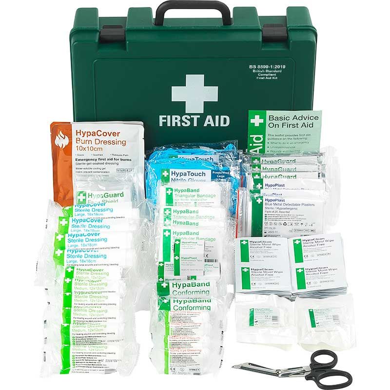 Safety First Aid Group K3170SM Economy Catering Kitchen First Aid Kit, Small Fully-Stocked 1-10 Persons British Standard