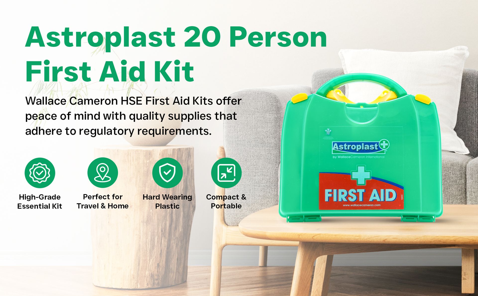 Astroplast 1047031 Green Box 20 Person First Aid Kit