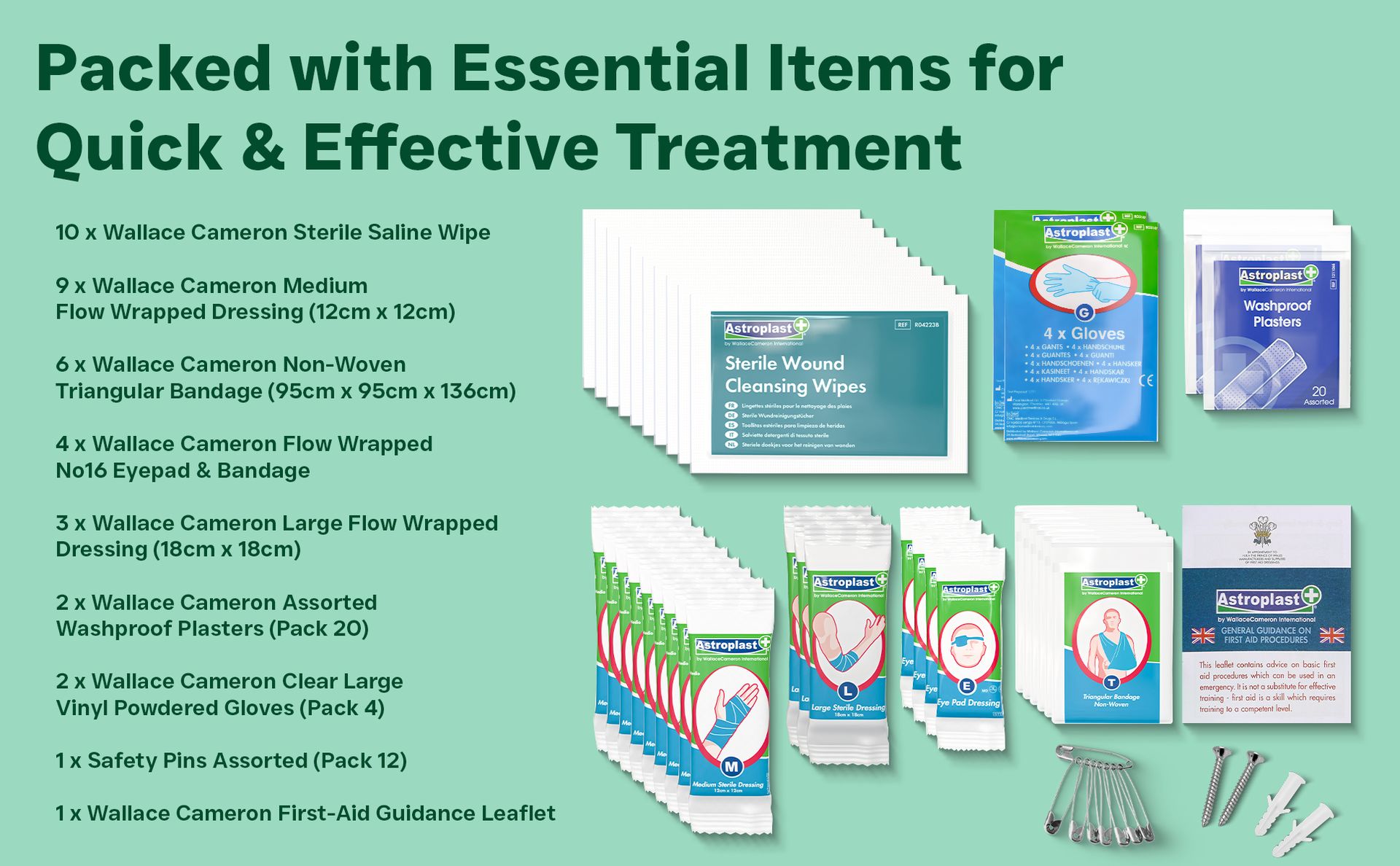 Astroplast 1047031 Green Box 20 Person First Aid Kit