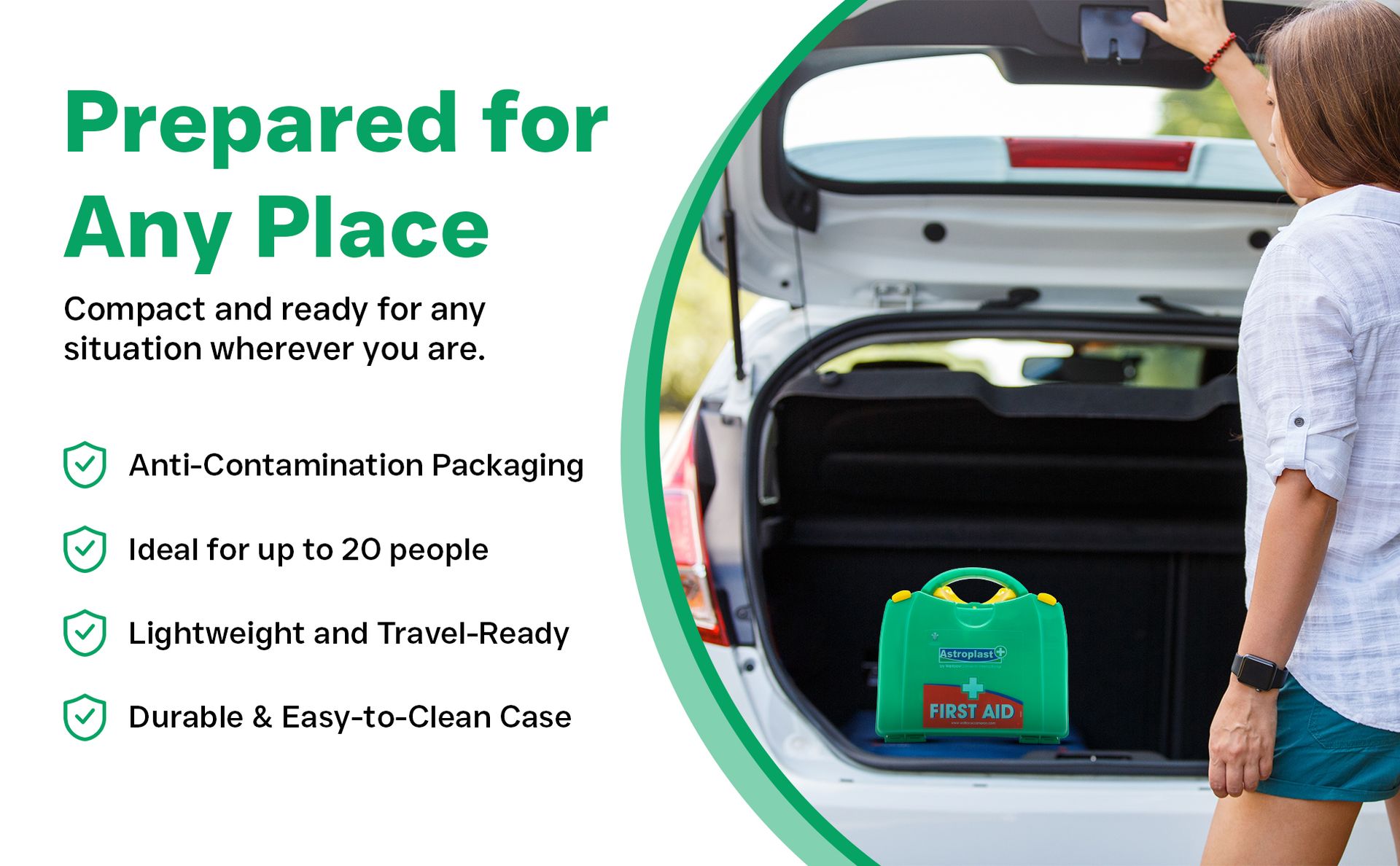 Astroplast 1047031 Green Box 20 Person First Aid Kit