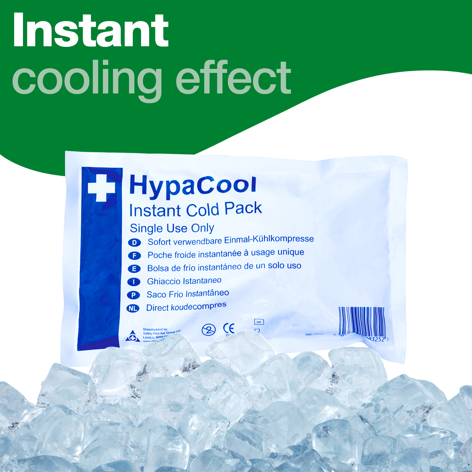 Safety First Aid HypaCool Pack of 24 Instant Cold Packs 12.5cm x 15cm