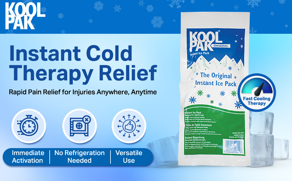 Koolpak 5 x Original Instant Ice Packs 12x29cm Cold Therapy Ice Packs
