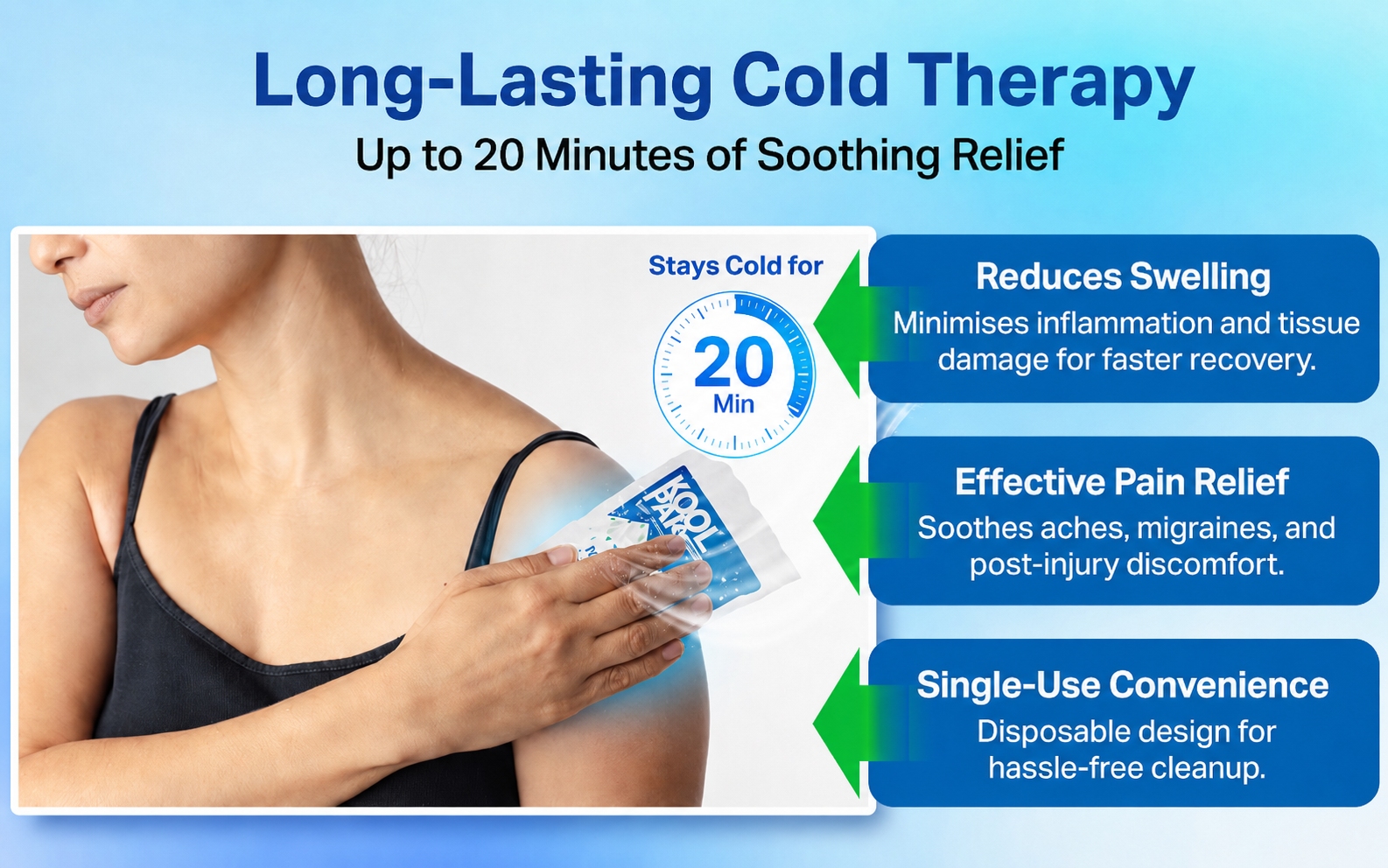 Koolpak 5 x Original Instant Ice Packs 12x29cm Cold Therapy Ice Packs
