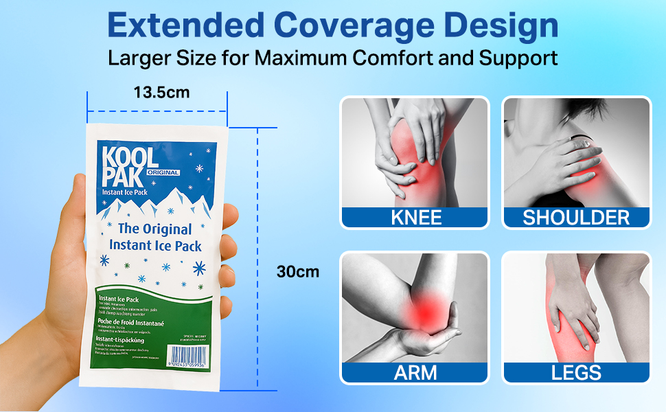Koolpak 5 x Original Instant Ice Packs 12x29cm Cold Therapy Ice Packs