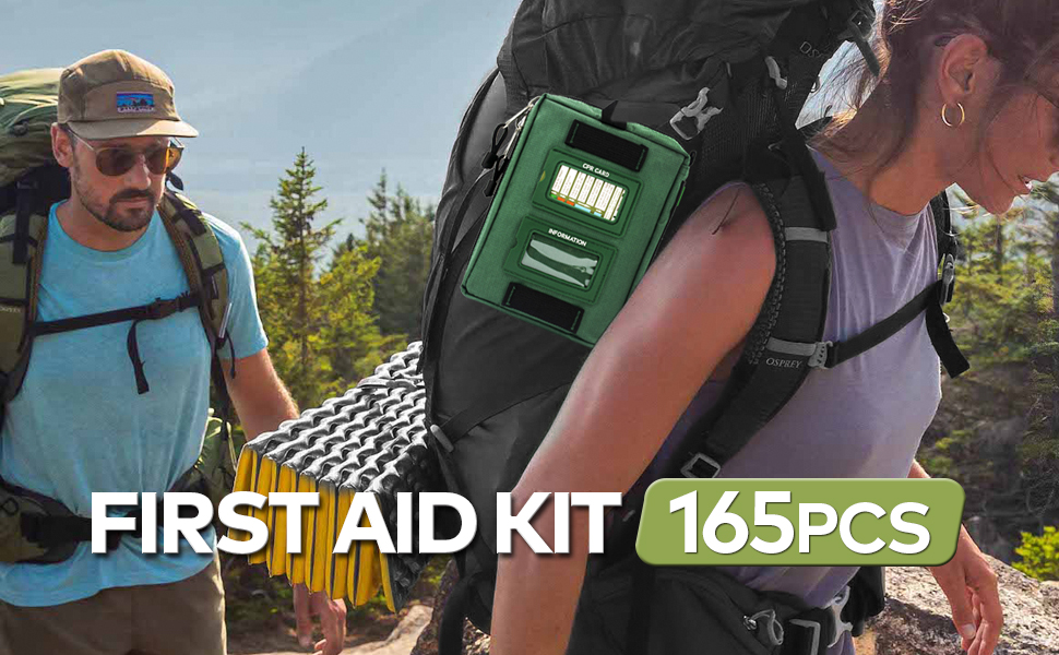 Professional Trauma First Aid Kit - Labelled Compartments for Home,Workplace, Outdoor, Car, Boat, Travel Emergencies 165 Piece Emergency Necessities Kits