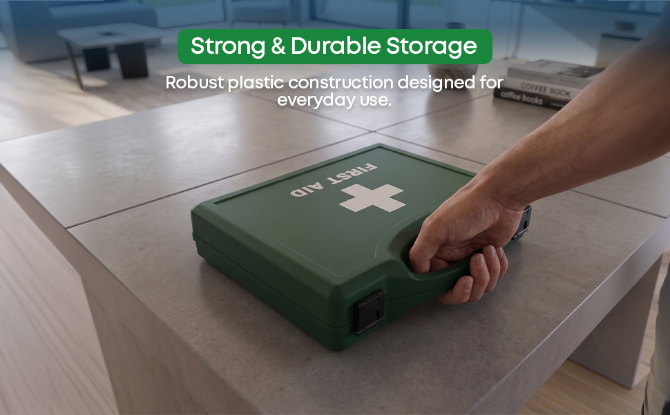 IndustraCare Economy Empty Green First Aid Kit - Ideal Replacement Box - Variety of Sizes (1-5 Person Empty Box)