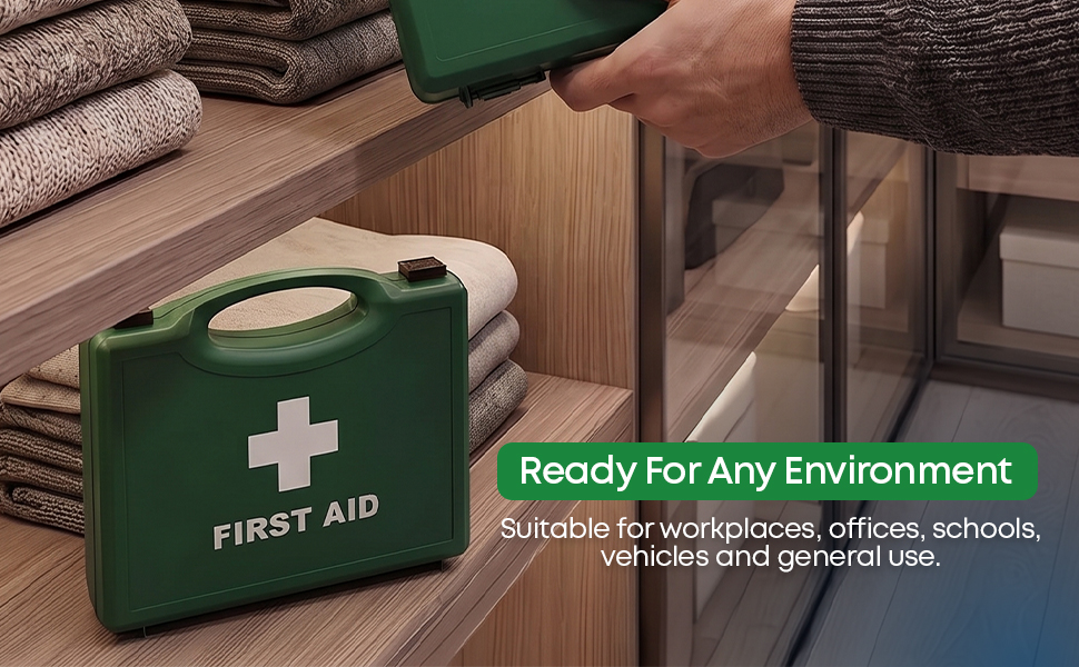 IndustraCare Economy Empty Green First Aid Kit - Ideal Replacement Box - Variety of Sizes (1-5 Person Empty Box)