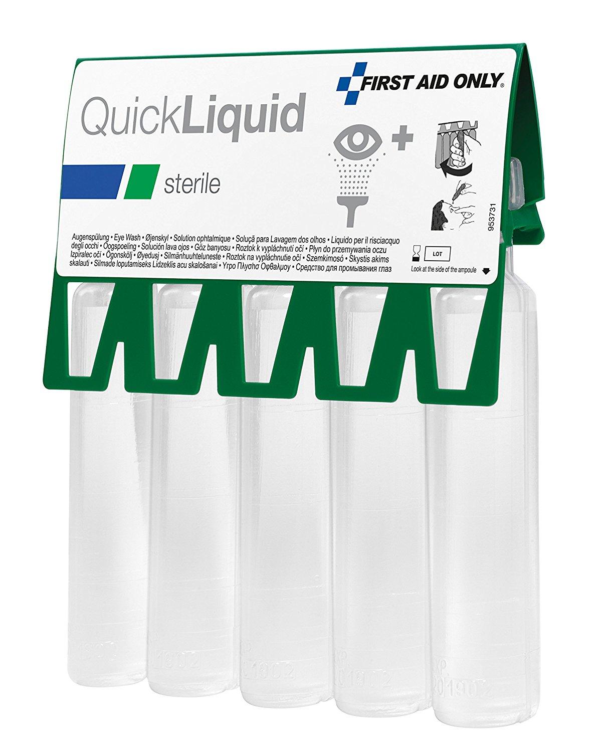 First Aid Only 20 ml QuickLiquid Eyewash Ampoules - Pack of 5