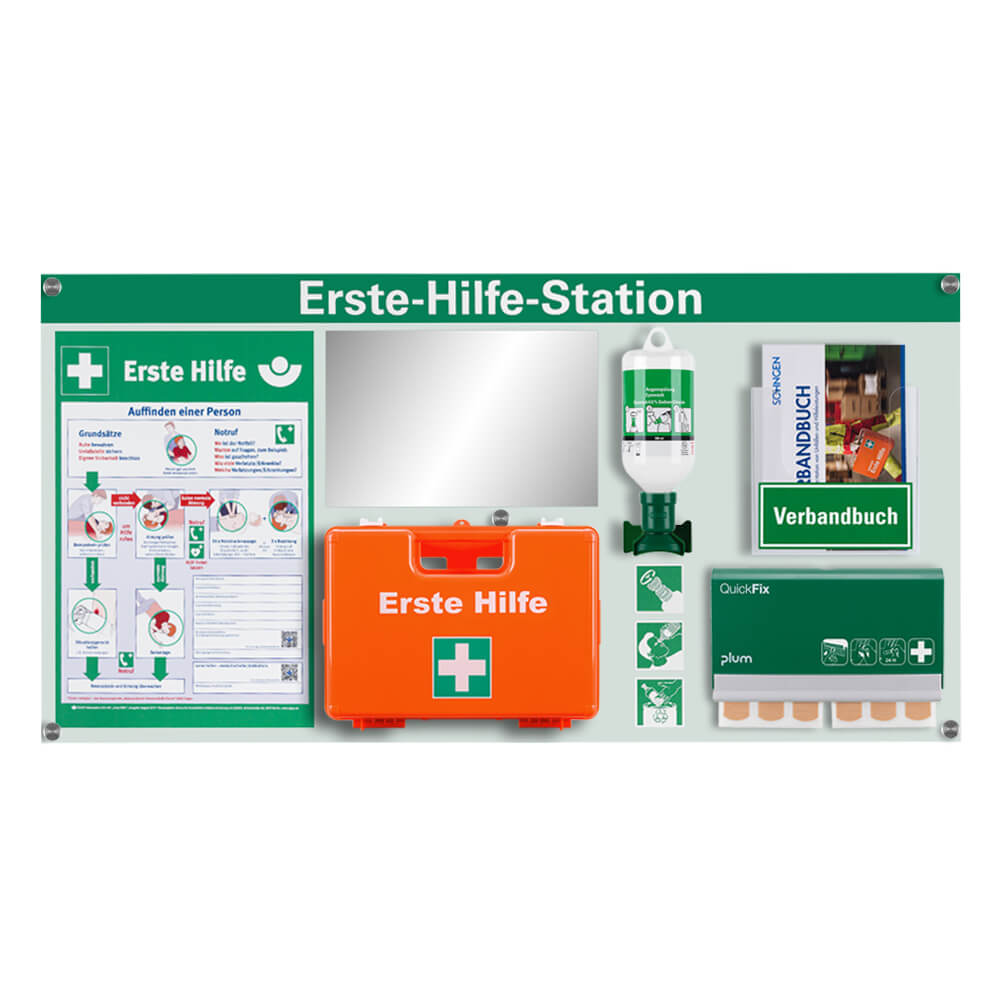 Premium First Aid Station, Many Accessories According to ASR A4.3/DIN 13157, 94 x 47.5 cm, Item No. 611100
