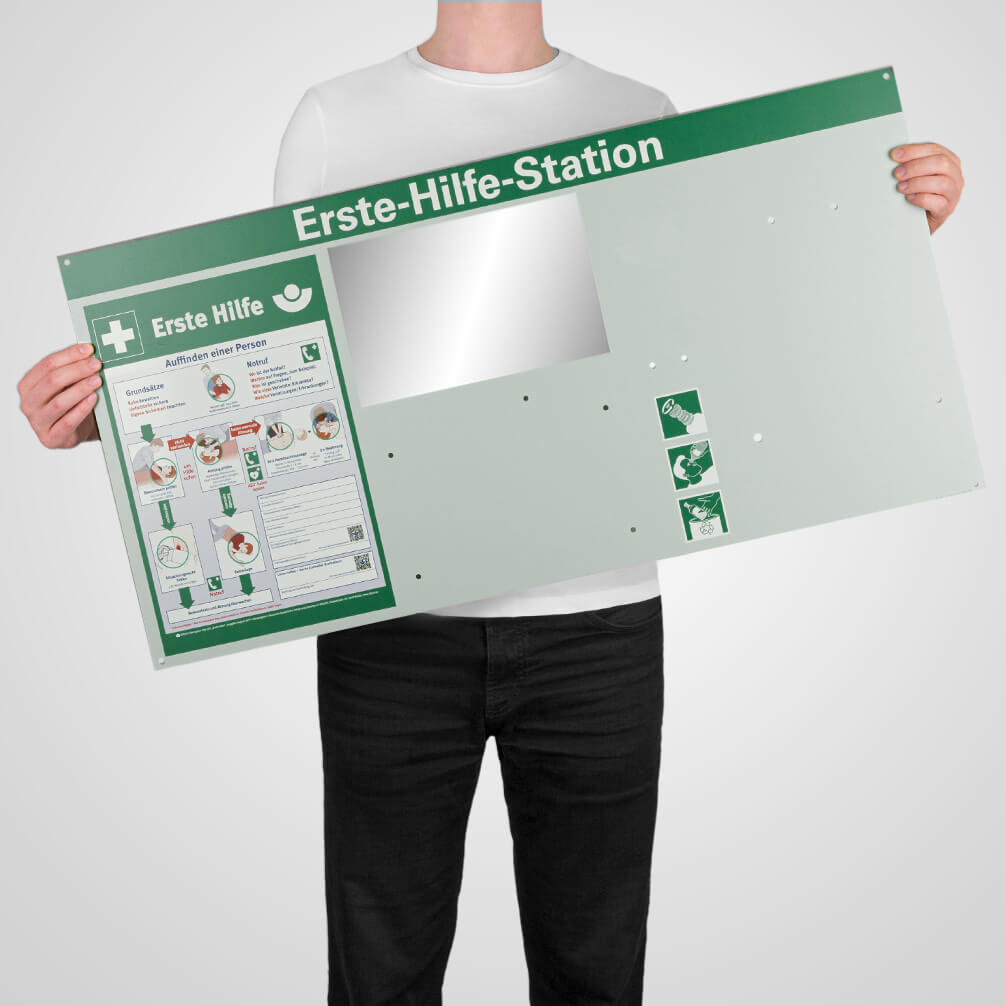 Premium First Aid Station, Many Accessories According to ASR A4.3/DIN 13157, 94 x 47.5 cm, Item No. 611100