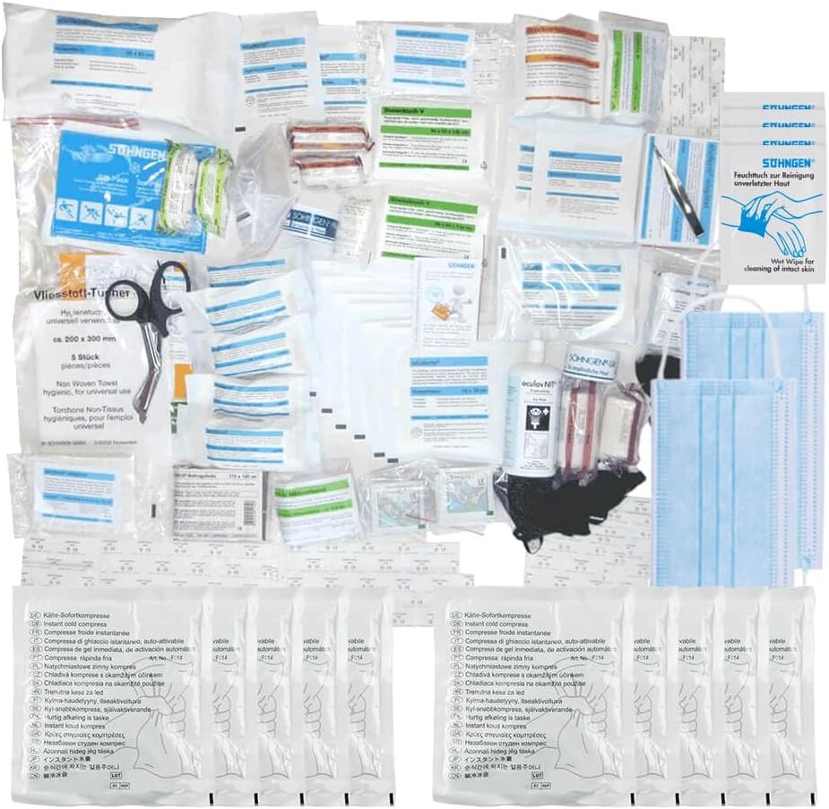 Refill Set for Söhngen First Aid Case Workshop + 10 Instant Cold Compresses, Item No. 610443 | First Aid Filling | Refill Pack