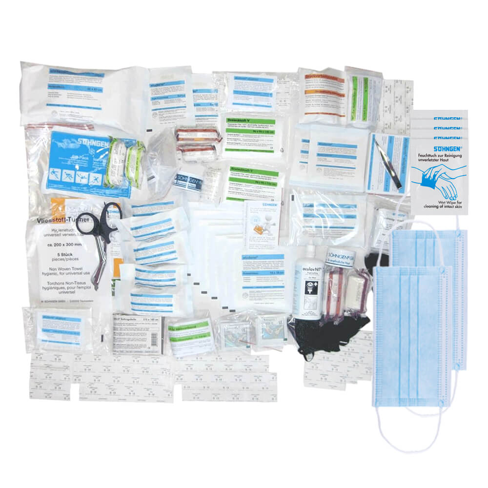 Refill Set for Söhngen First Aid Case Workshop + 10 Instant Cold Compresses, Item No. 610443 | First Aid Filling | Refill Pack