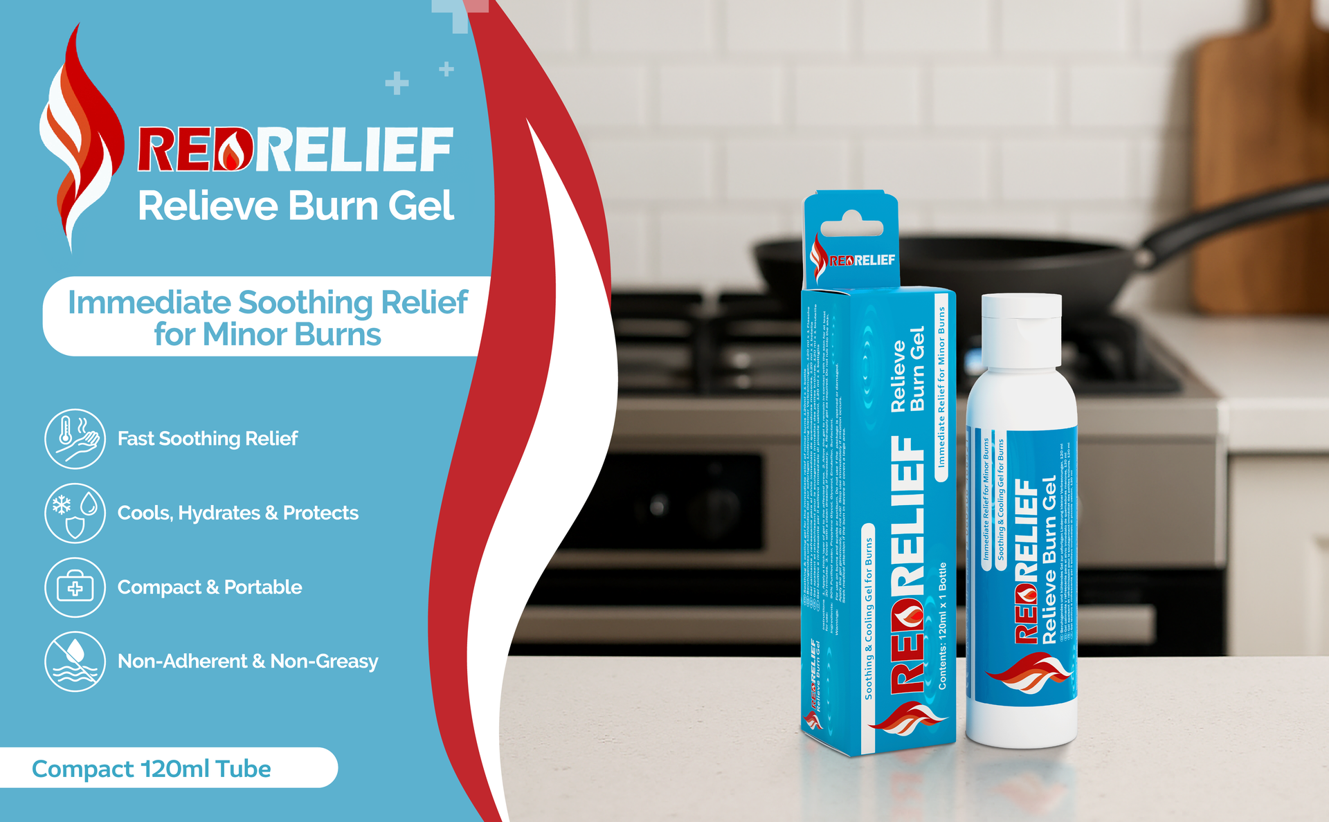 RedRelief Emergency Fire Gel 120ml (Pack of 2)