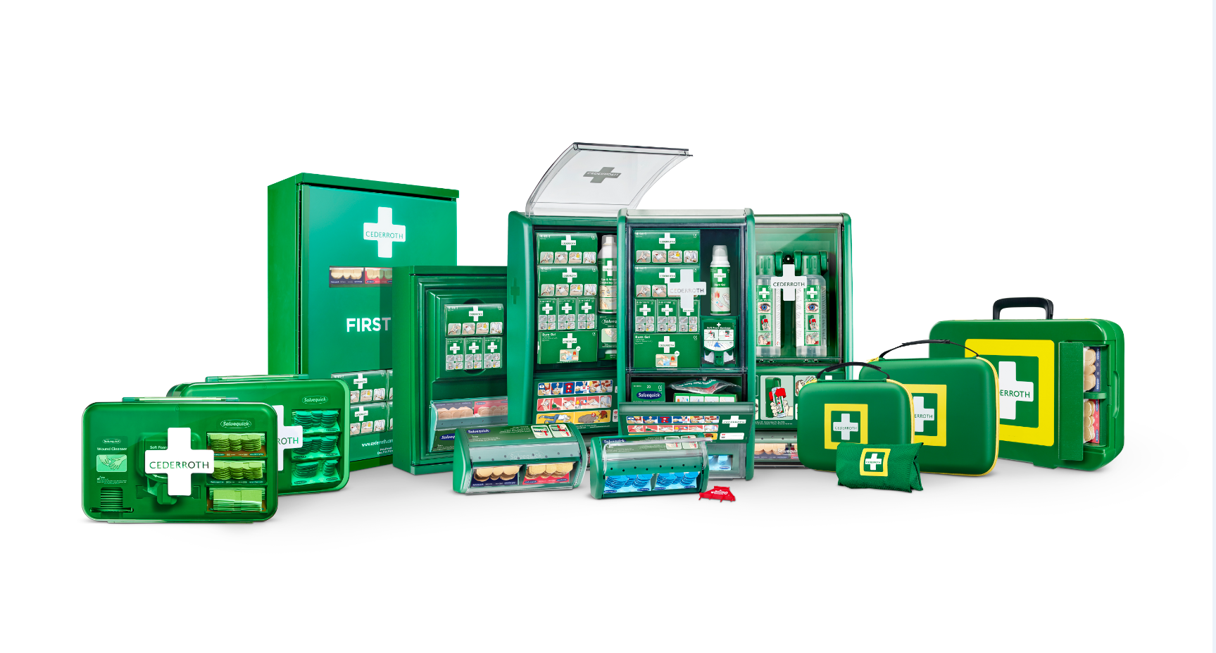 Cederroth | First Aid Kit Medium | Well-stocked first aid kit made from a durable, rubber-like material with practical handle and adjustable strap
