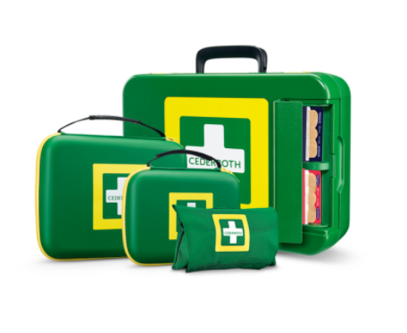 Cederroth | First Aid Kit Medium | Well-stocked first aid kit made from a durable, rubber-like material with practical handle and adjustable strap