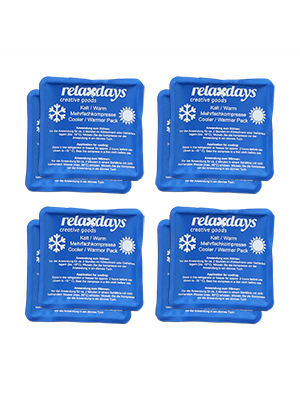 Relaxdays Cooling Pads, Set of 8, Cold and Warm Compresses, 11 x 11 cm, First Aid, Reusable Gel Cooling Compresses, Blue