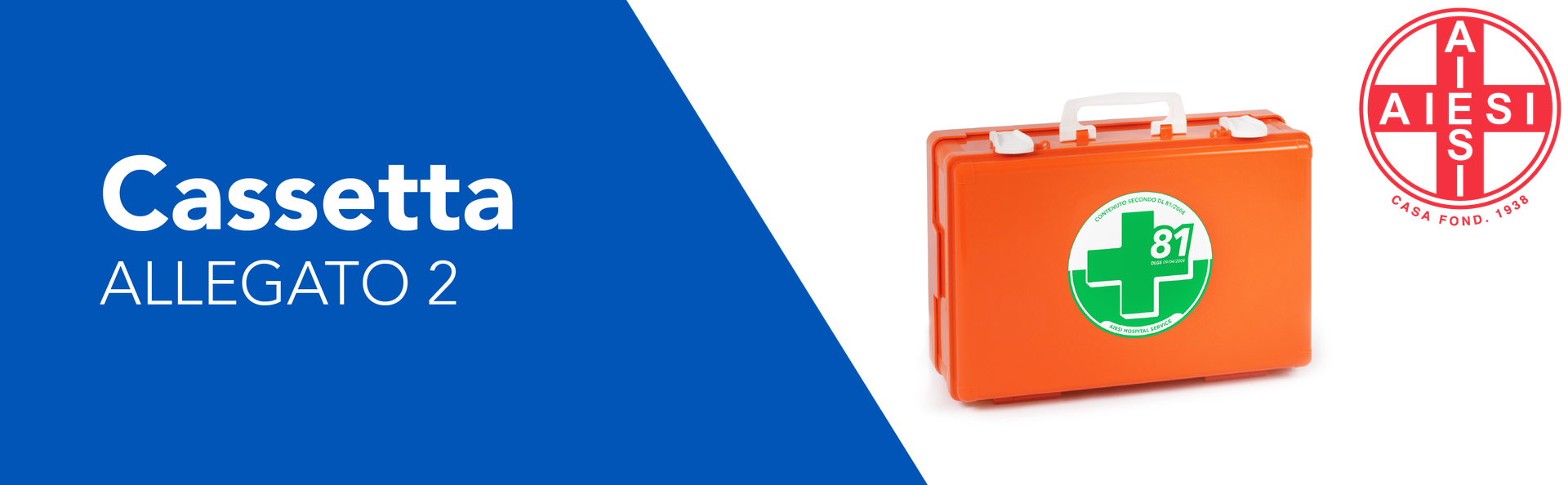 AIESI® Medical First Aid Box with Attachment 2 for Companies Less than 3 Employees, DM388/DL81 Compliant, Made in Italy