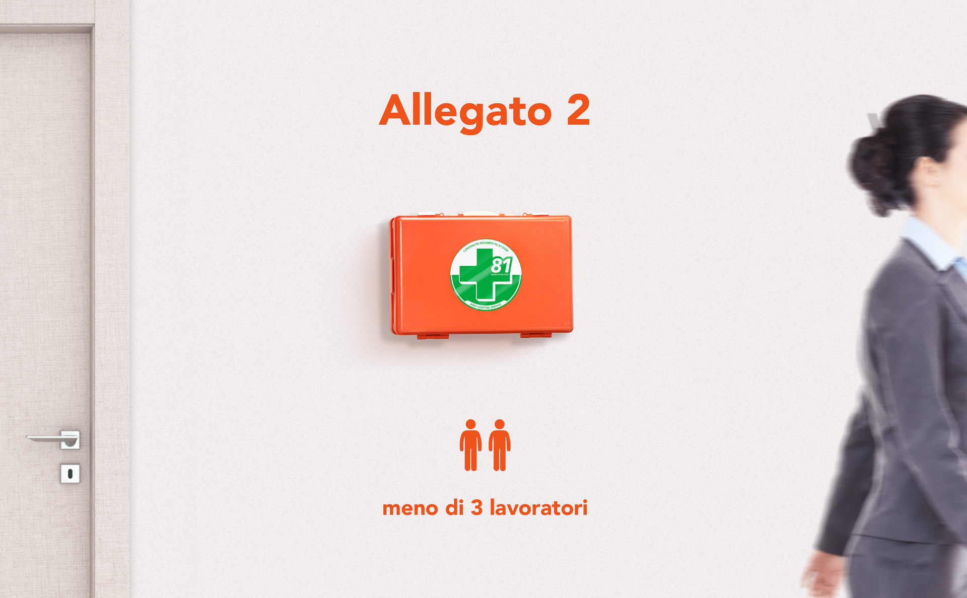 AIESI® Medical First Aid Box with Attachment 2 for Companies Less than 3 Employees, DM388/DL81 Compliant, Made in Italy