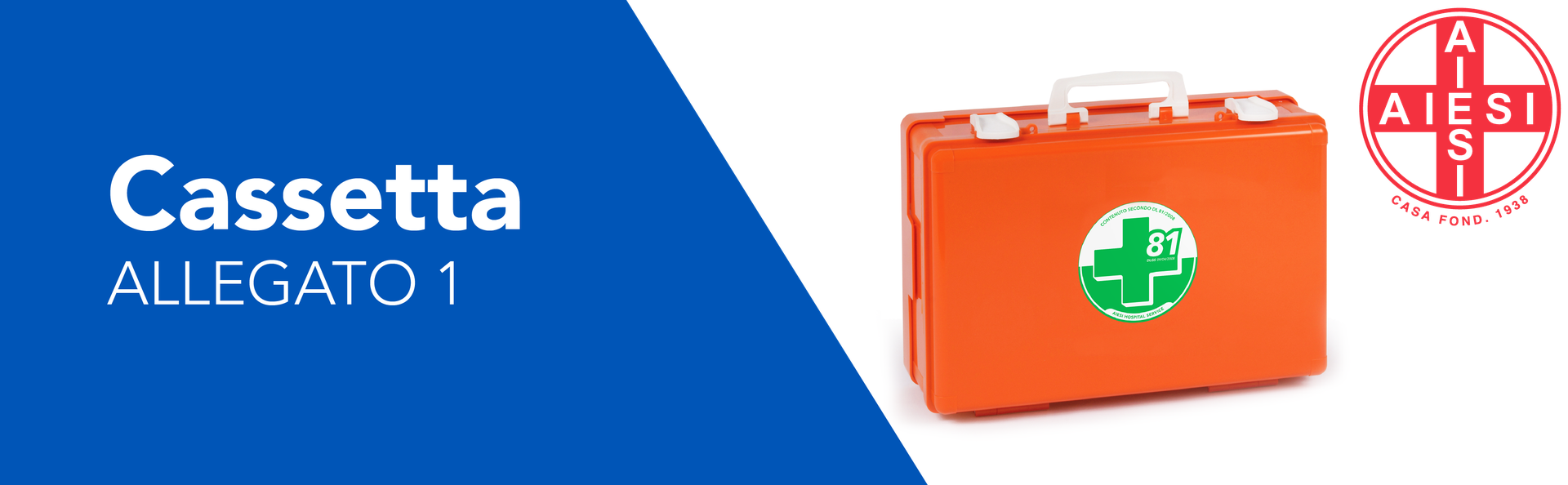 AIESI Medical First Aid Box Attachment 1 with Blood Pressure Monitor for Companies Plus 3 Employees, Aluminium Sign, DM388/DL81 Compliant, Made in Italy