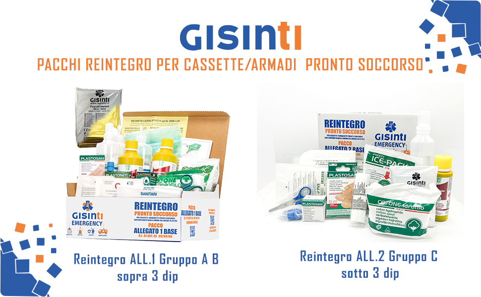 Gisinti Reintegro First Aid Cassette All.1 for Companies 3 or More Employees Replenishment Package All.1 #DM388