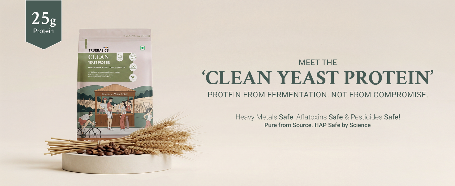 TrueBasics Clean Yeast Protein Powder, Coffee, 1kg