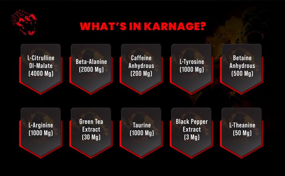 Bigmuscles Nutrition Karnage Preworkout [60 Servings, Watermelon Lime] | | Pre-workout Supplement Supports to Improve Focus, Strength, Energy and Pump, Banned Substance Tested, Dope Free, 300g