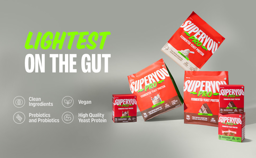Superyou Pro Fermented Yeast Protein Isolate Unflavoured 1kg | 24g Protein/Serve | Vegan, No Bloat, Heat-Stable | Easy to Digest | Gut Friendly | PDCAAS of 1