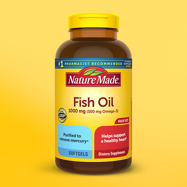 Nature Made Fish Oil Omega 3 Supplements, 1000 mg Softgels, 90 Softgels