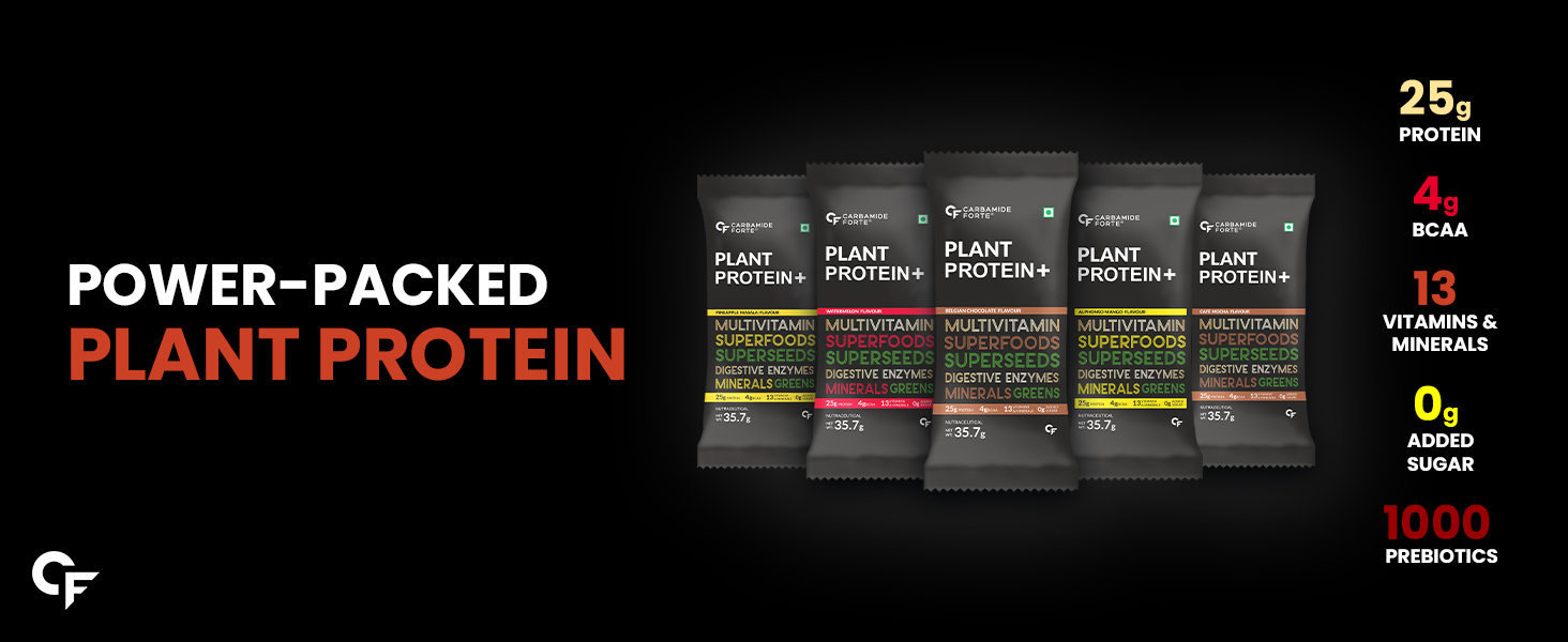 Carbamide Forte Plant Protein Powder - Plant Based Protein Powder | Pea Protein Powder | Plant Protein powder for men | 5 Flavors Plant Protein - Pack Of 5