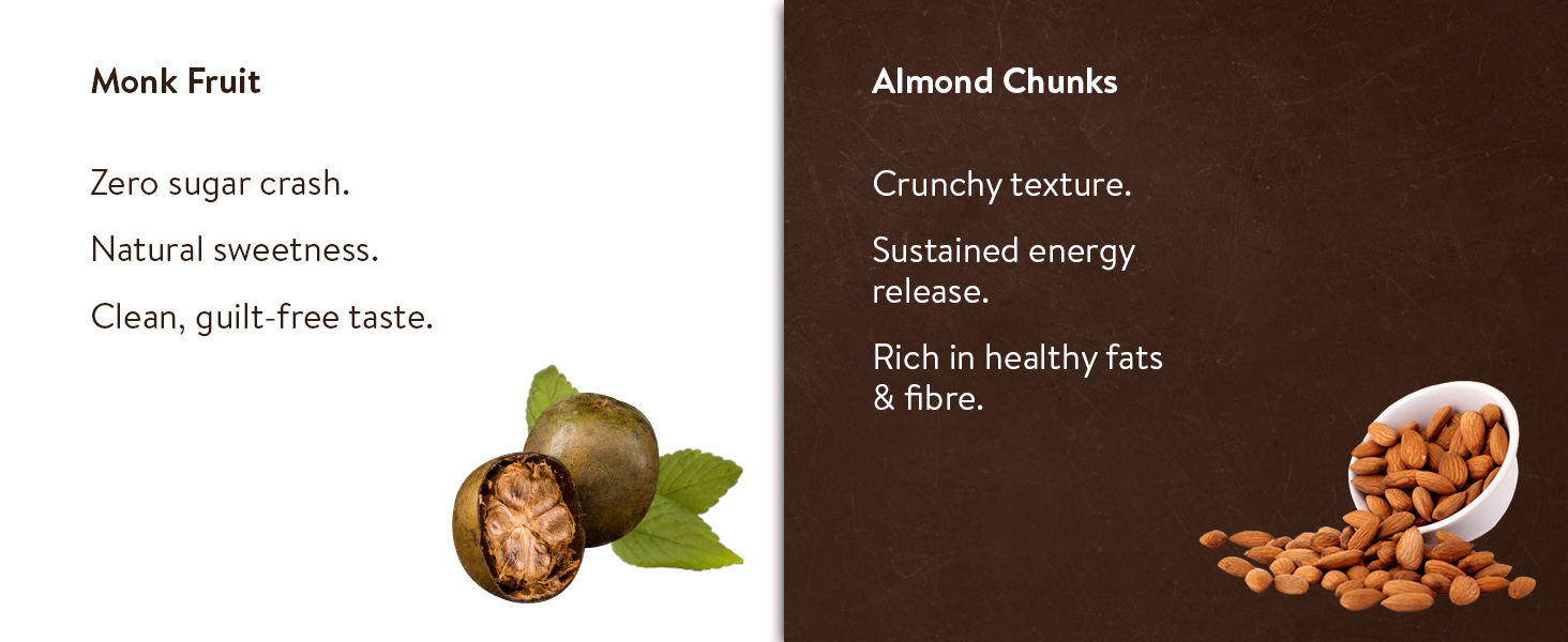 Happy Cultures 26g Tastiest Plant Protein| Chocolate, Almond Chunks & Ashwagandha (KSM 66)| Pea & Brown Rice Protein Isolate| No Added Sugar| Vegan| 20 Complete Amino Acids| Monk Fruit Extract| Women & Men| No Bloating, Easy to Digest| Dairy Free with Probiotics- 505g, Chocolate